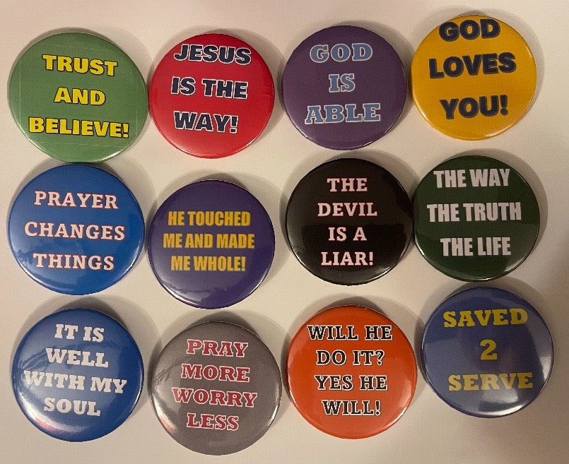 Christian Faith Button Series (2.25”, 12 buttons to choose from)