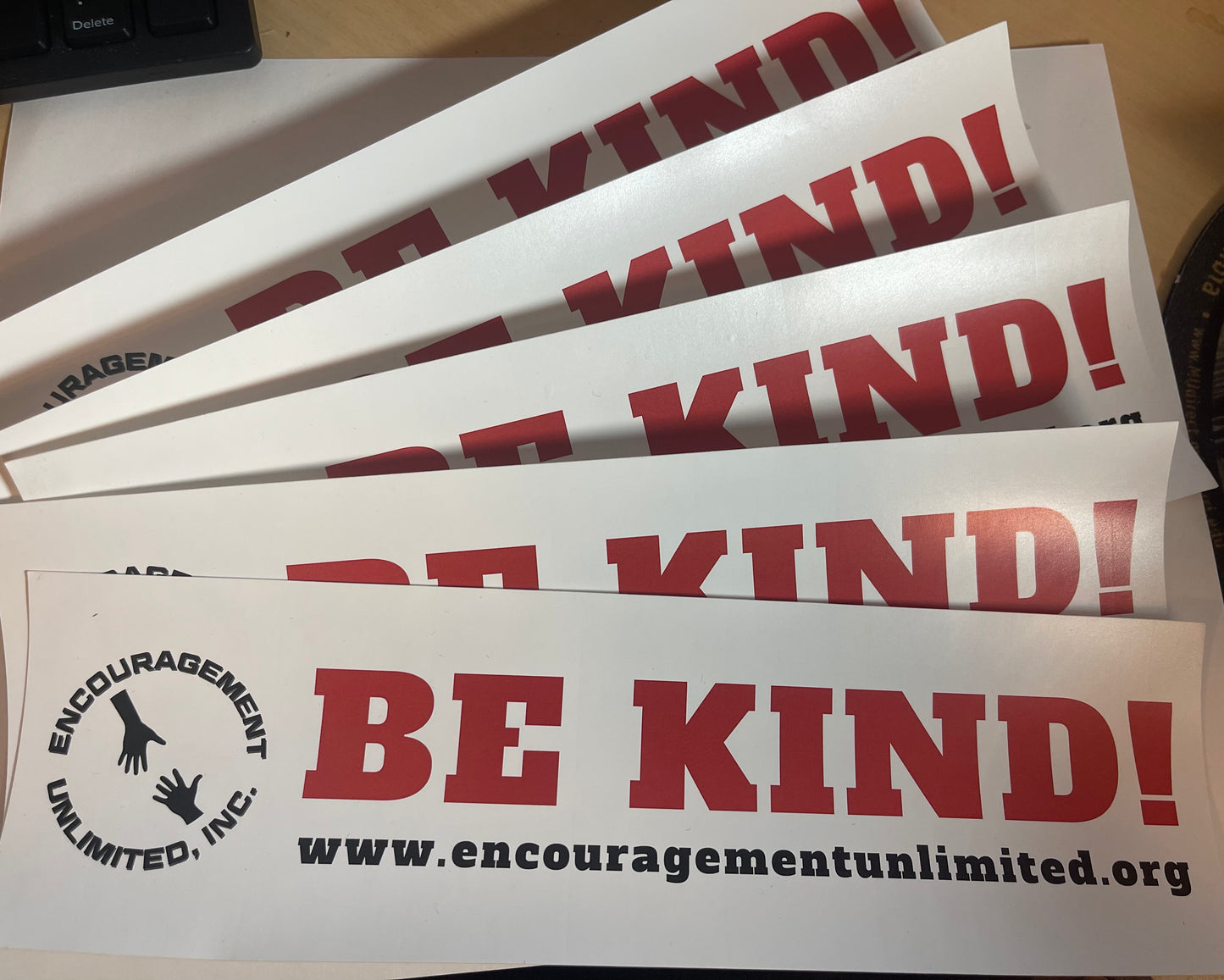 "BE KIND" bumper stickers