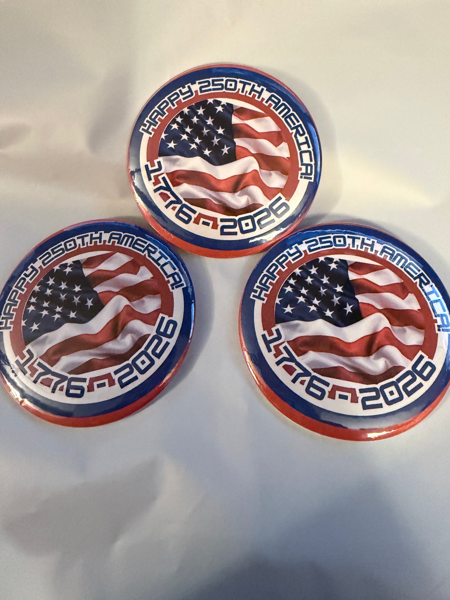 AMERICA 250 buttons (3 inch, 6 in the set) LIMITED EDITION