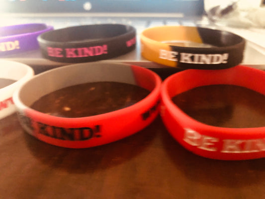 “BE KIND” wristbands (different colors)