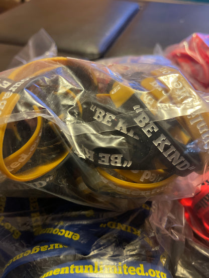 “BE KIND” wristbands (different colors)
