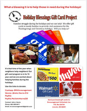 Load image into Gallery viewer, Holiday Blessings Gift Card Project $25
