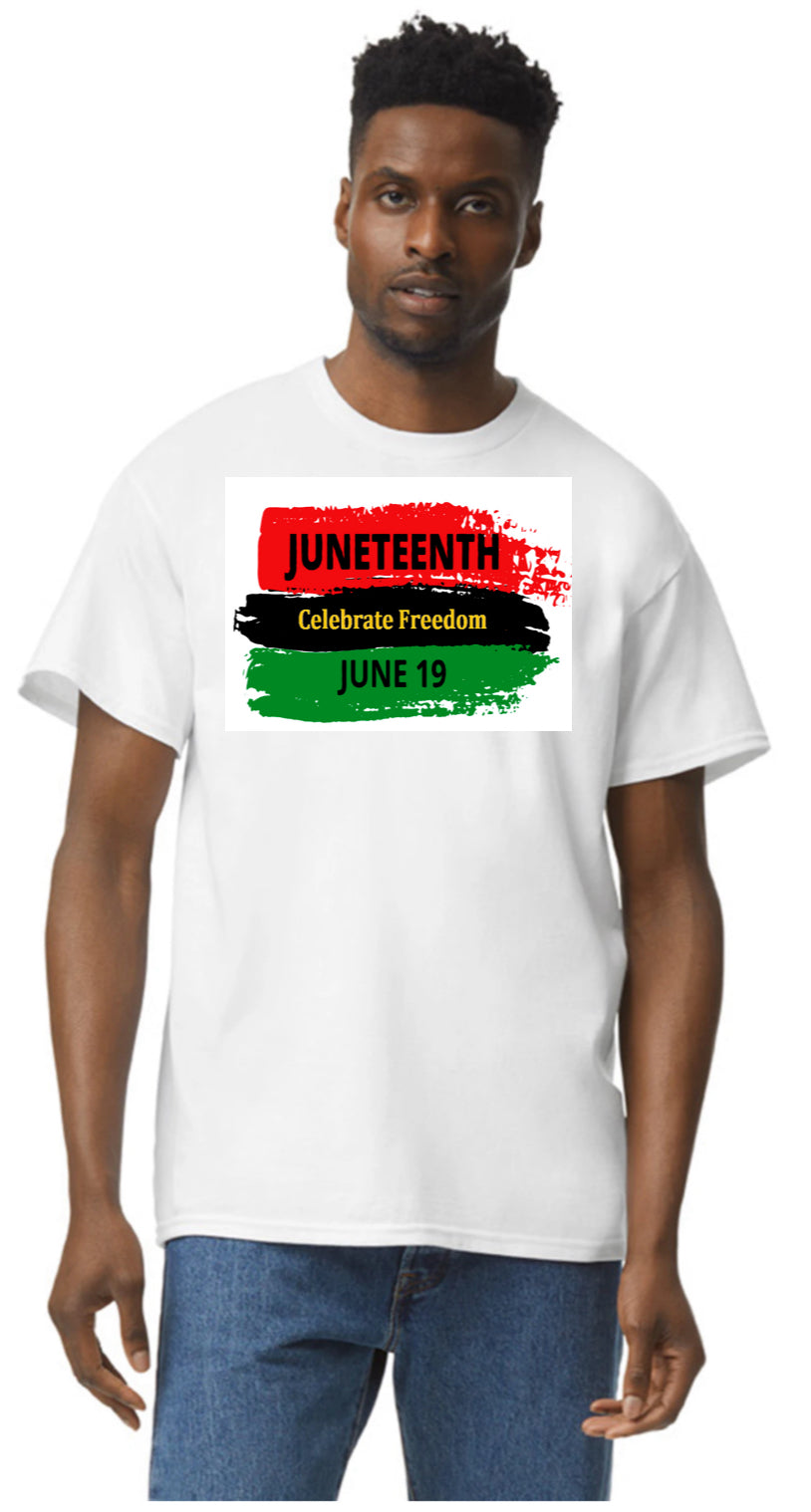 Juneteenth T-shirts (Available in White and Yellow Gold colors)