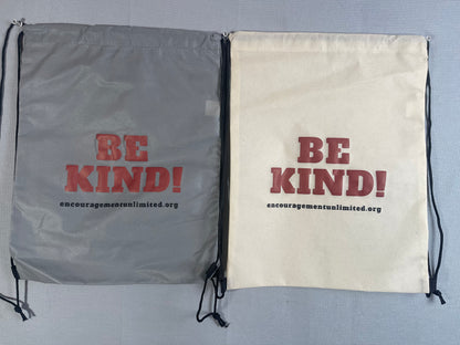 “BE KIND” drawstring bags