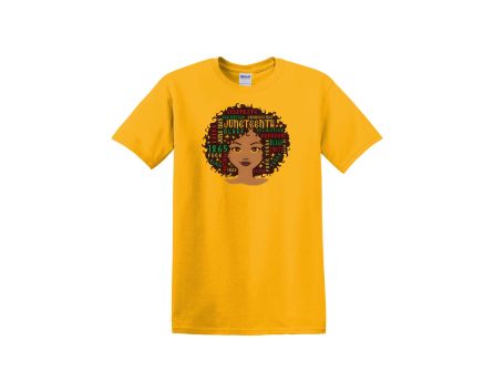 Juneteenth T-shirts (Available in White, Yellow Gold and Black colors) includes shipping and handling