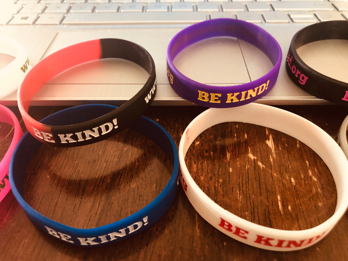 “BE KIND” wristbands (different colors)
