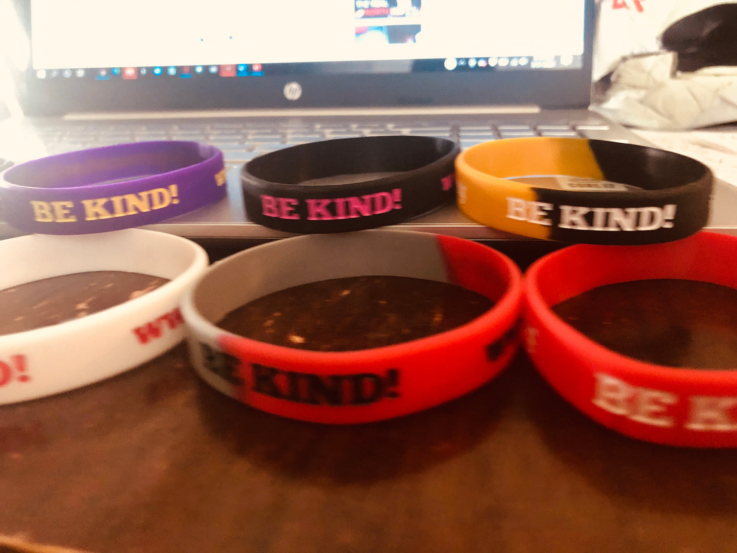“BE KIND” wristbands (different colors)