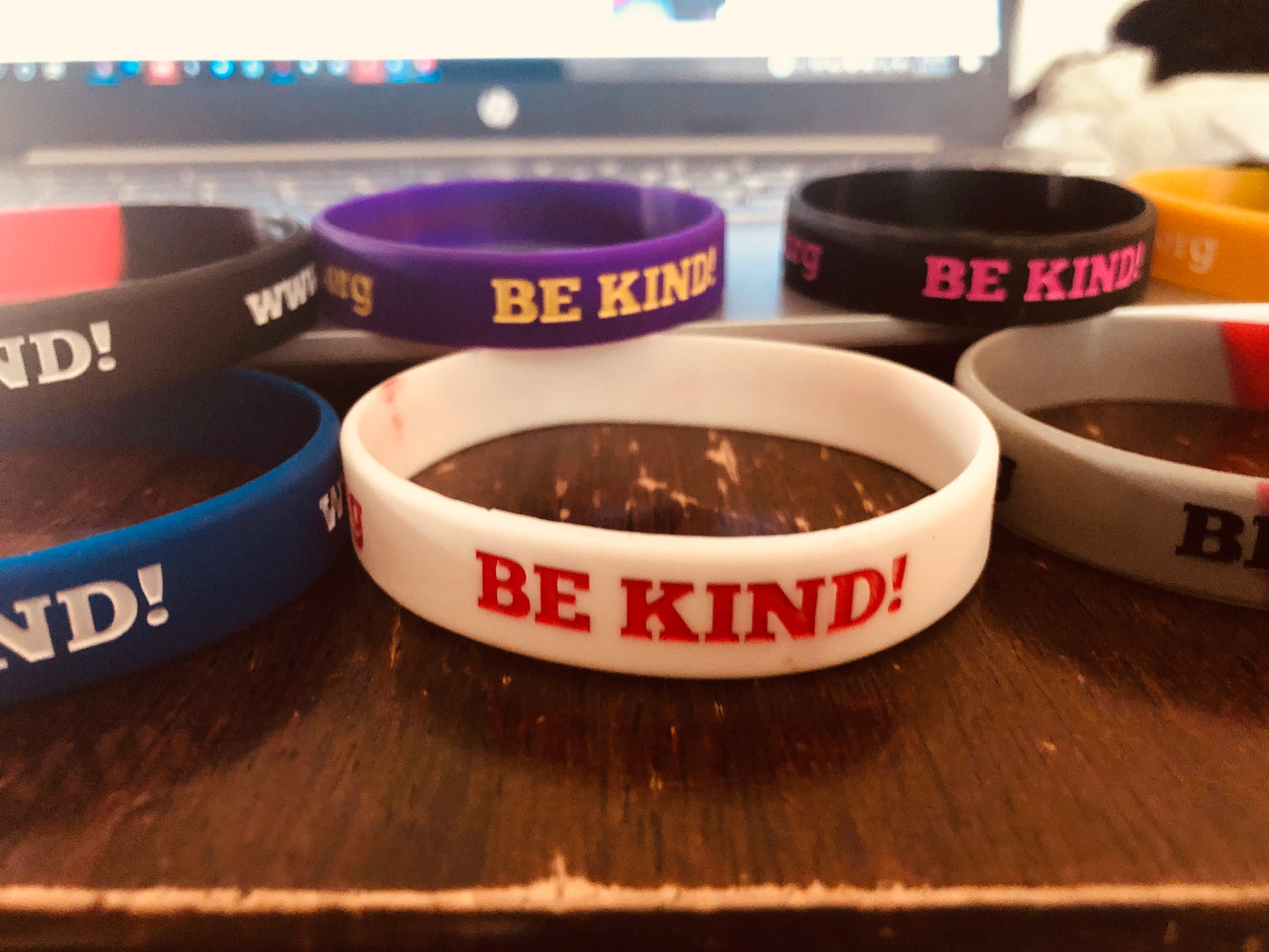 “BE KIND” wristbands (different colors)