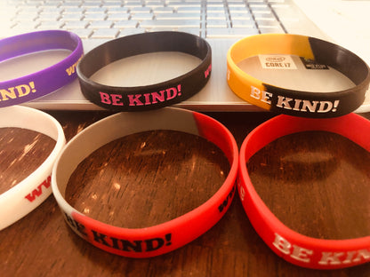 “BE KIND” wristbands (different colors)