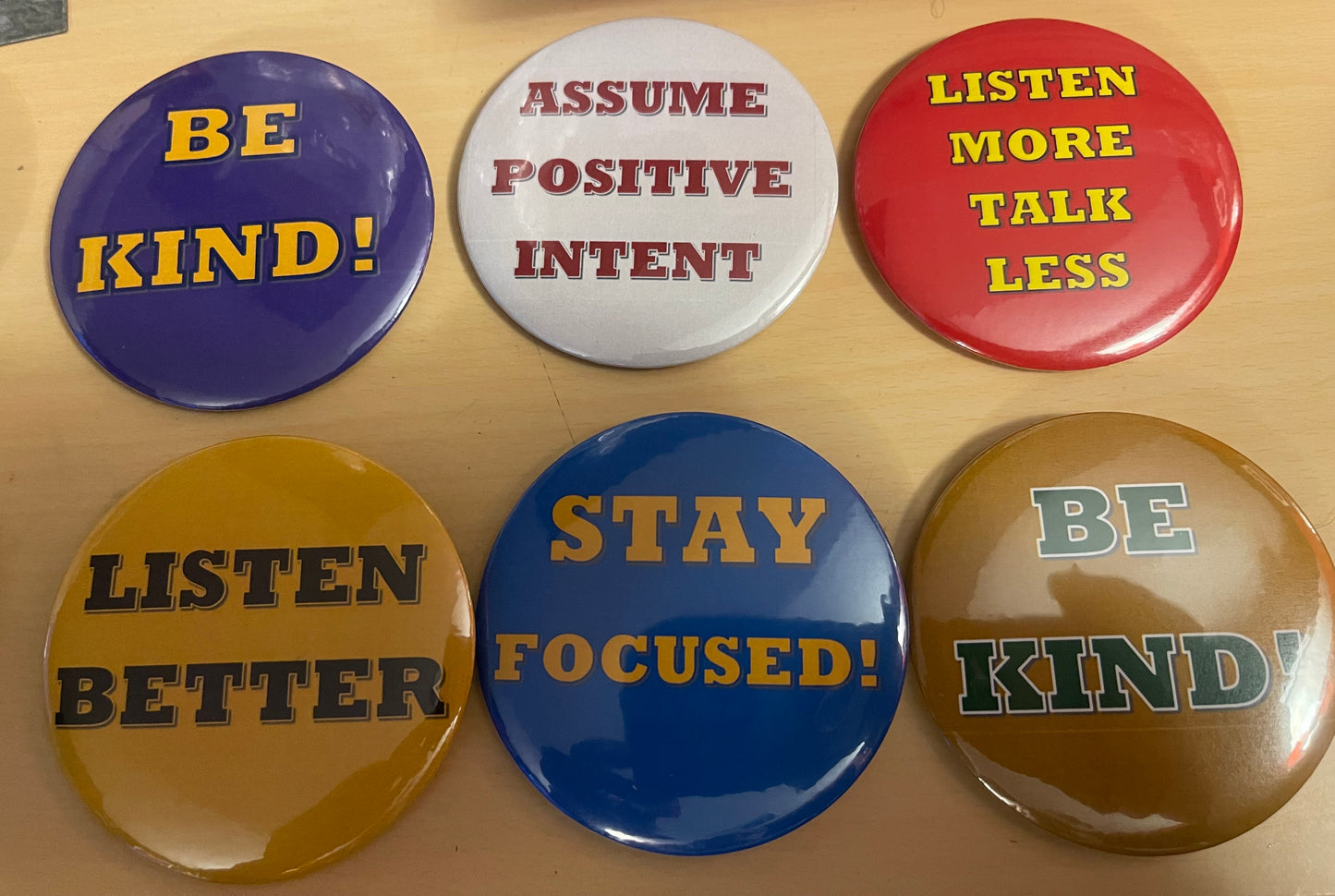 Office Reminders (3 inch full color buttons, 12 powerful messages)