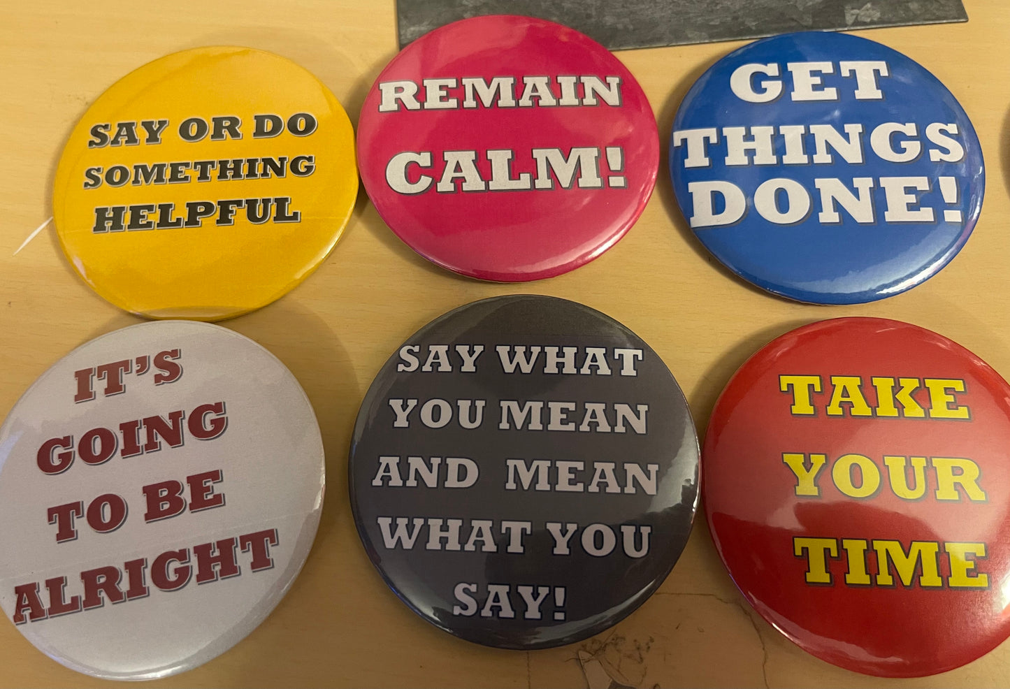 Office Reminders (3 inch full color buttons, 12 powerful messages)